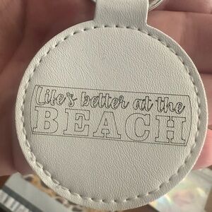White Beach-Themed Keychain